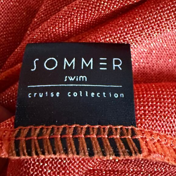 SOMMER SWIN Madeira Wrap Dress Cover Up Sheer Fit M Cruise Collection Viscose - Picture 9 of 10